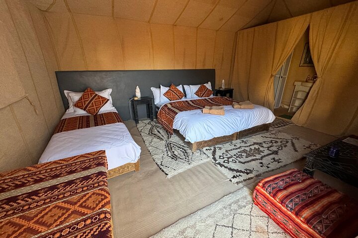 Luxury Camp in Merzouga Desert with Camel Trekking, Vehicule 4WD