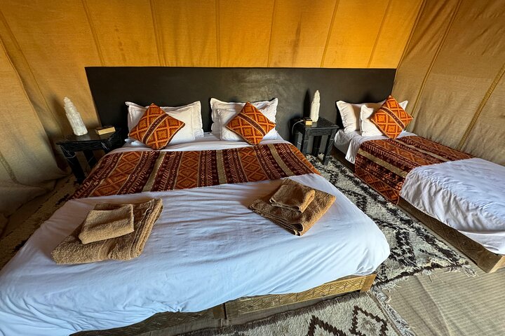 Luxury Camp in Merzouga Desert with Camel Trekking, Vehicule 4WD