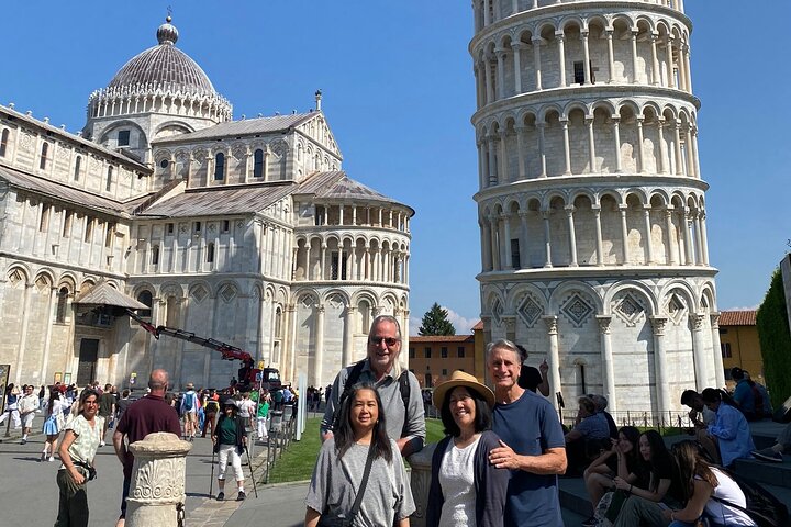 Lucca tour and Pisa Tower + WineTasting by van from Livorno Port