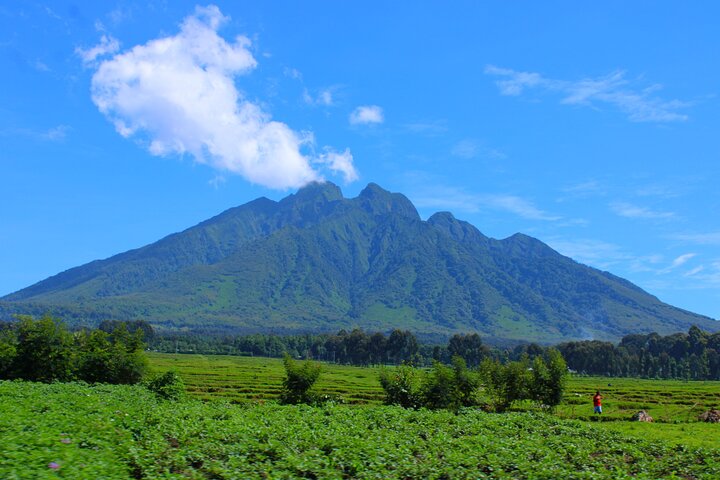 Scenic walk around volcanoes
