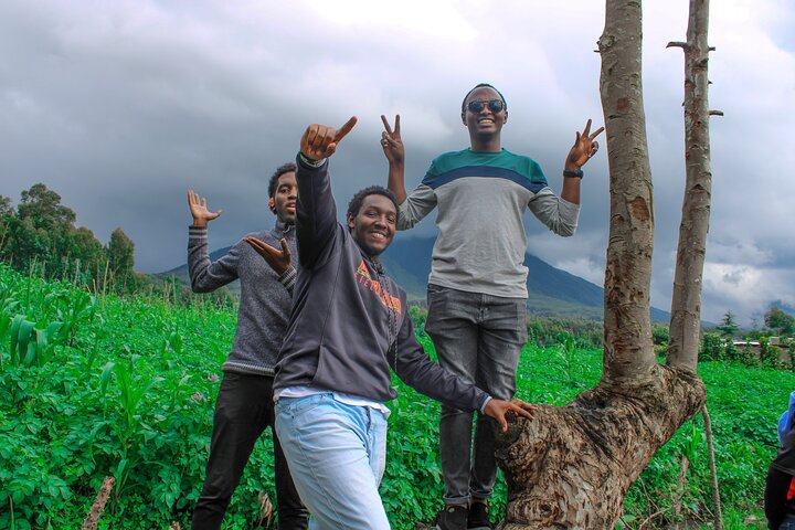 Scenic walk around volcanoes