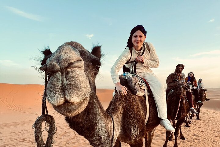 Merzouga Overnight Camel Trek, Sandboarding & Desert Camp