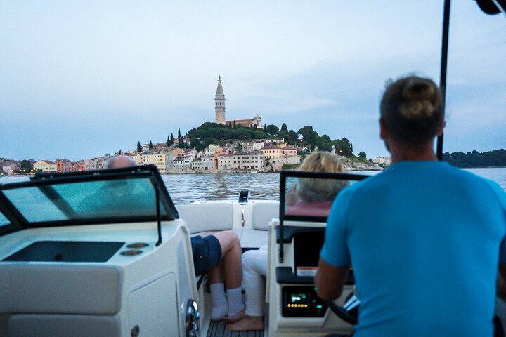 Dolphin Watching Sunset Speedboat Tour with Drinks in Rovinj