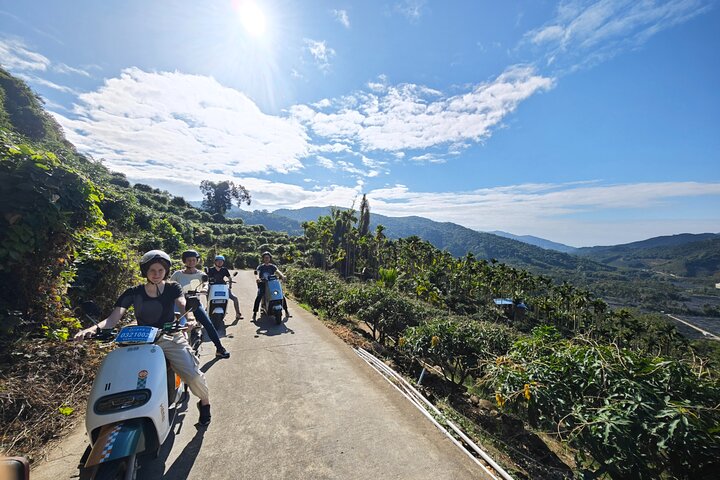 scooter and hiking trip in the rainforest