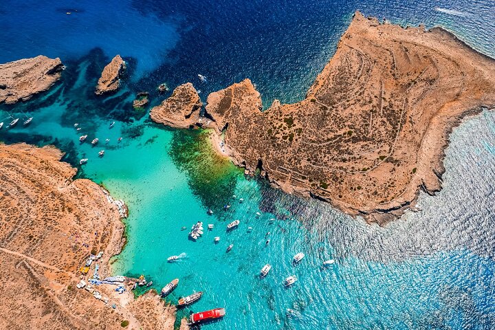 From Sliema: Three Bay Cruise with Lunch and Optional Transfers