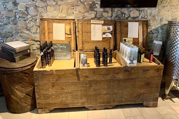 Guided tours of the olive grove with oil tasting.