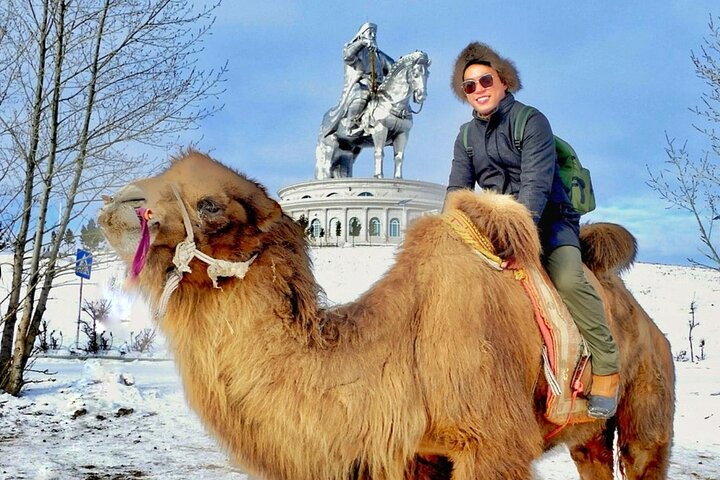 Genghis Khan Statue+Terelj Park+CamelRide+Eagle