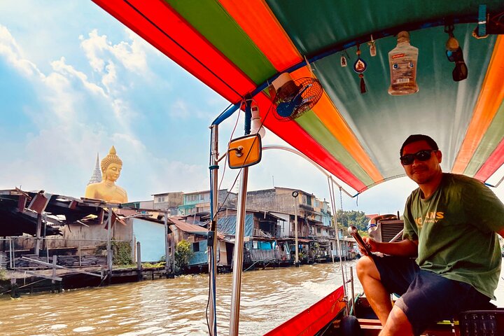 Hidden Bangkok Longtail Boat Tour to Big Buddha&Canal Life 2hrs