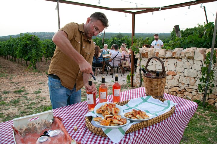 Dinner in the vineyard with wine tasting and walk