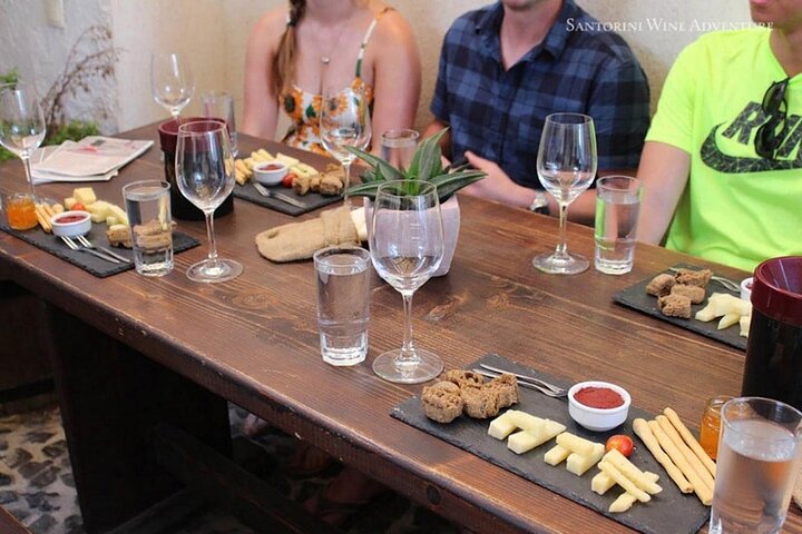 Santorini Wine Adventure with 12 Wine Tastings, Tapas and Sunset