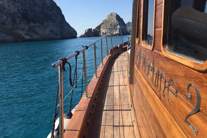 SemiPrivate Trip on 50ft Traditional Wooden Boat with Greek Lunch