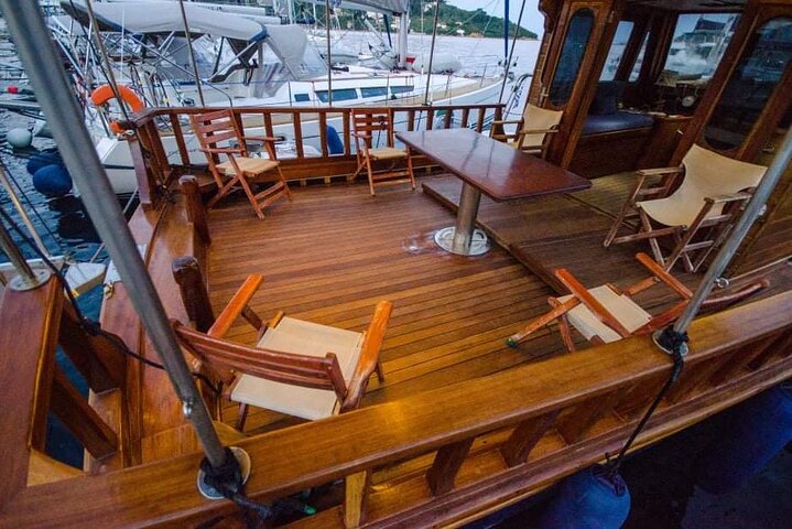 SemiPrivate Trip on 50ft Traditional Wooden Boat with Greek Lunch