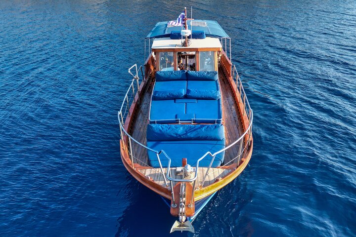 SemiPrivate Trip on 50ft Traditional Wooden Boat with Greek Lunch