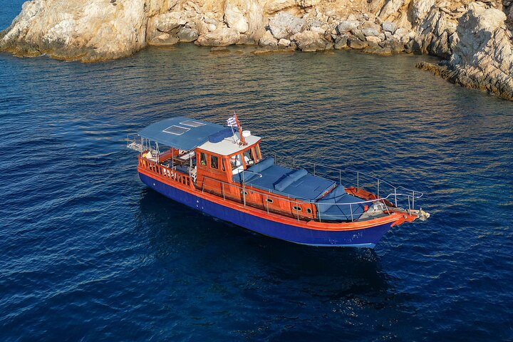 SemiPrivate Trip on 50ft Traditional Wooden Boat with Greek Lunch