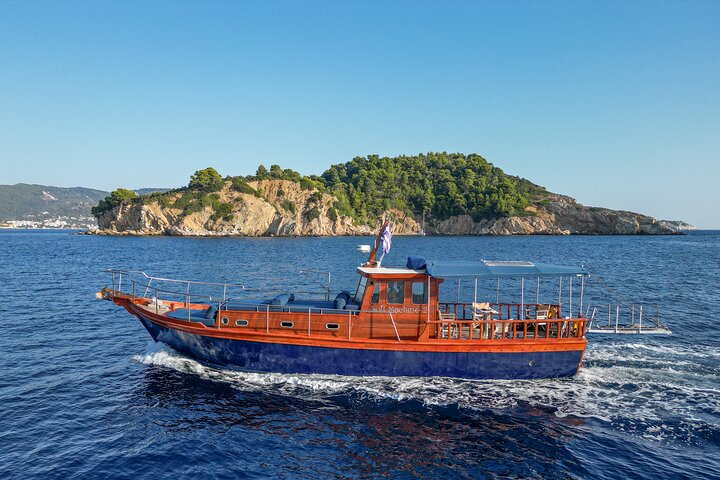SemiPrivate Trip on 50ft Traditional Wooden Boat with Greek Lunch
