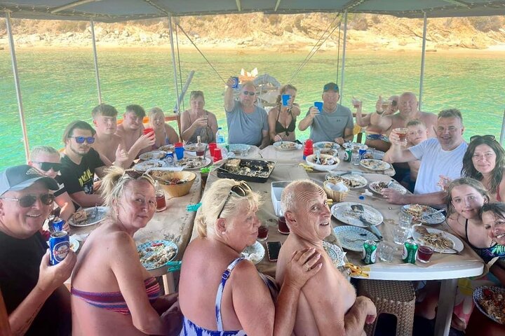 SemiPrivate Trip on 50ft Traditional Wooden Boat with Greek Lunch