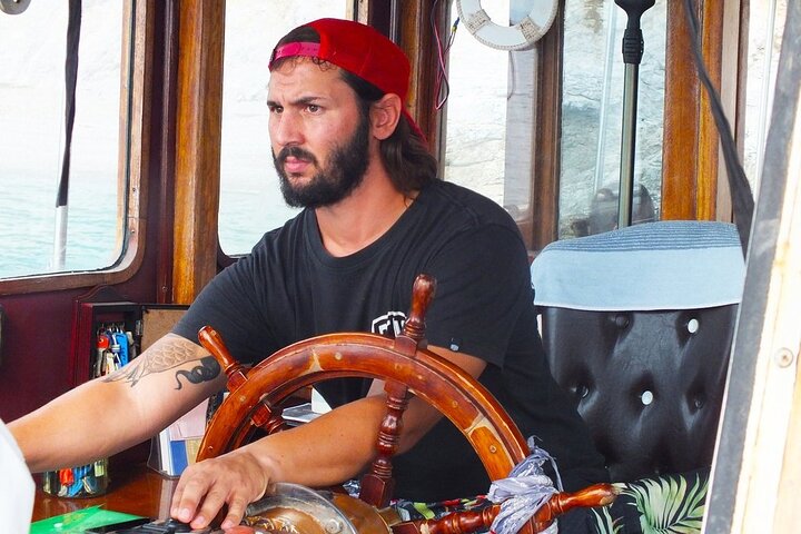 SemiPrivate Trip on 50ft Traditional Wooden Boat with Greek Lunch