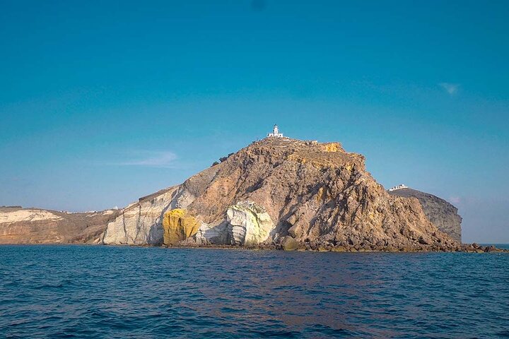 Santorini Catamaran Cruise with Swim-Stops, Greek Meal and Sunset