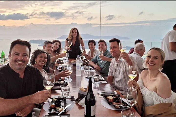 Santorini Wine Adventure with 12 Wine Tastings, Tapas and Sunset