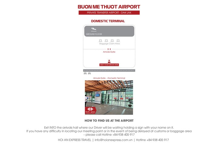 Private Transfer: Buon Me Thuot Airport to/from Buon Me Thuot City Center