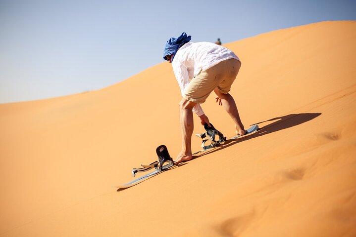 Exclusive Merzouga Desert Safari: Camel Ride, Sandsurf & Dinner