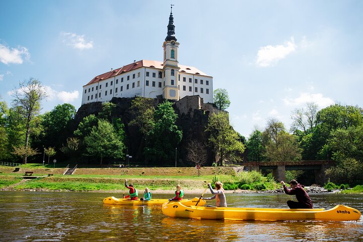 Canoeing on the Elbe river Děčín to Schmilka