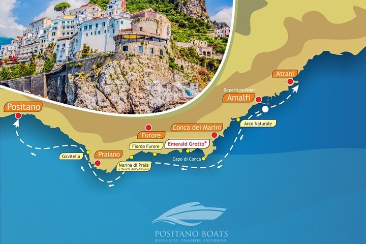 Small Group Amalfi Coast Boat Day Tour from Amalfi