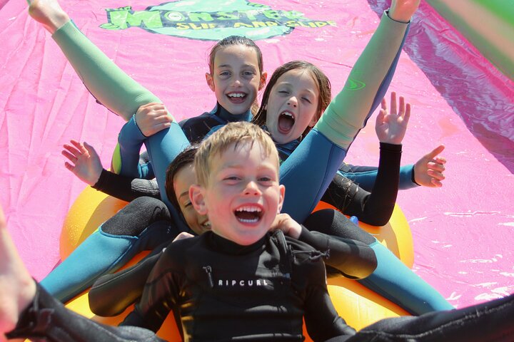 A monster 360ft long slip and slide session in BUDE, Cornwall