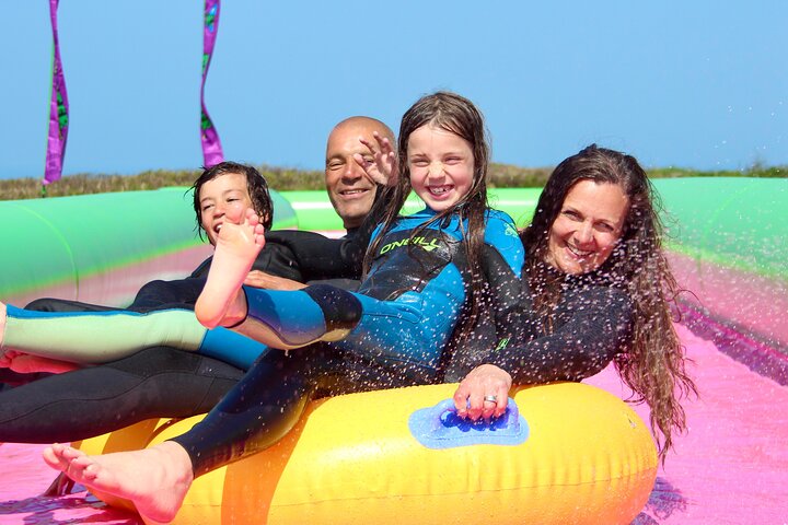 A monster 360ft long slip and slide session in BUDE, Cornwall
