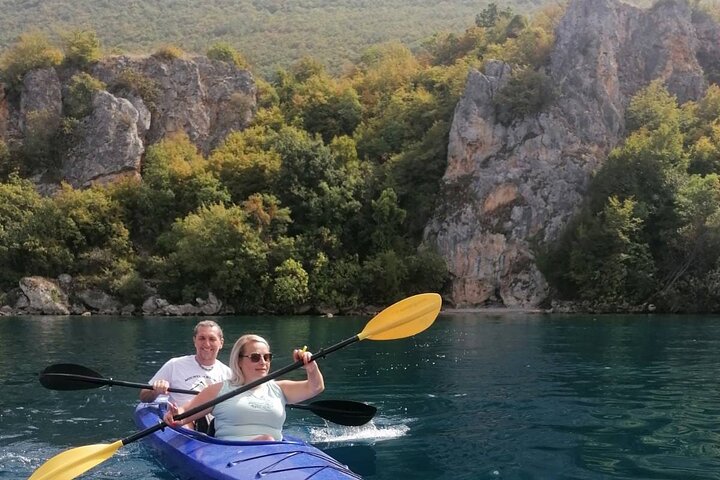 Lake Ohrid Kayaking with beach and BBQ Lunch
