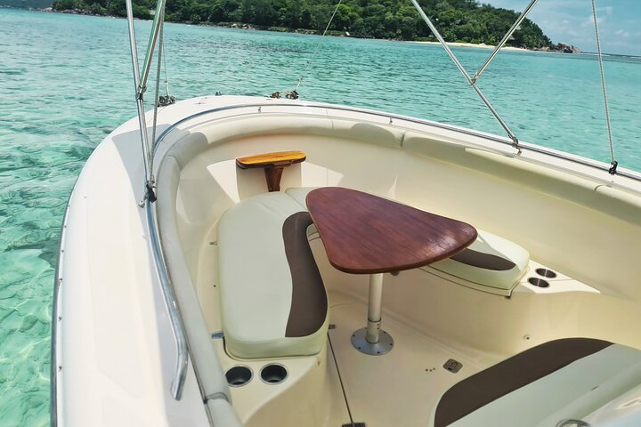 La Digue, Curiuese, St. Pierre, Anse Lazio by boat from Mahe (Private Boat)