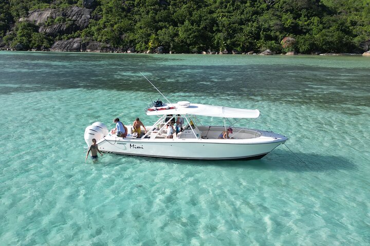 La Digue, Curiuese, St. Pierre, Anse Lazio by boat from Mahe (Private Boat)