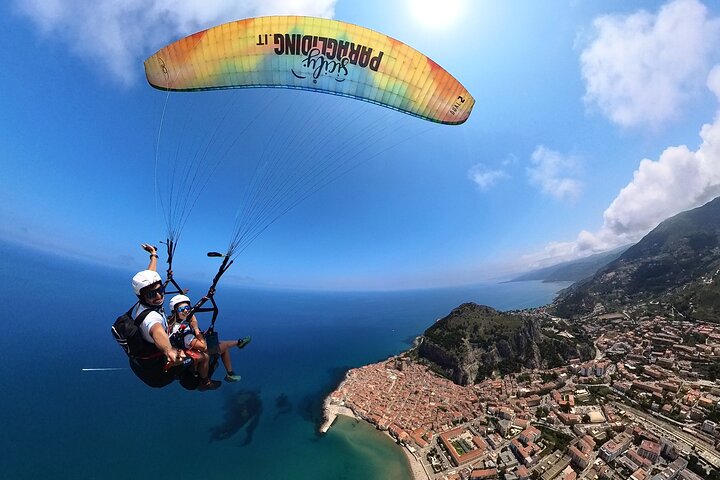 Tandem Paragliding Flight in Cefalù