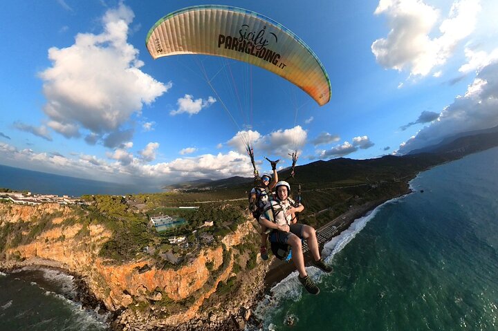 Tandem Paragliding Flight in Cefalù
