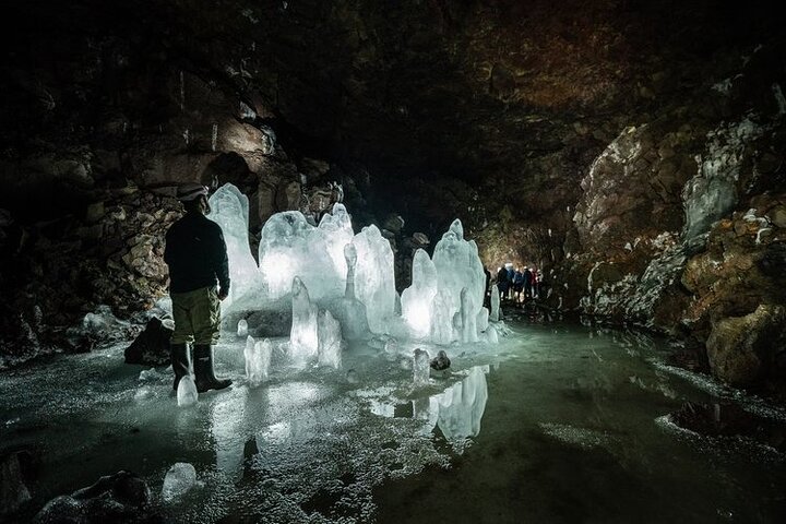 Ice Cave Lofthellir exploration - A permafrost Cave inside a magma tunnel.