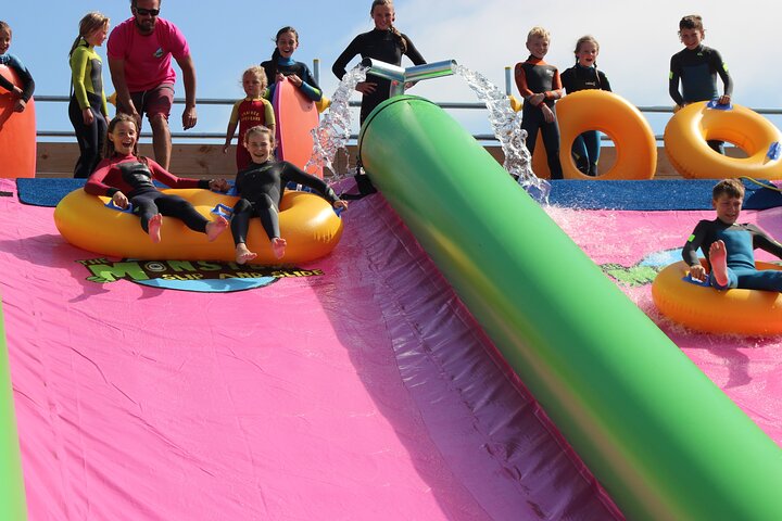 A monster 360ft long slip and slide session in BUDE, Cornwall