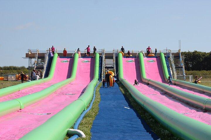 A monster 360ft long slip and slide session in BUDE, Cornwall