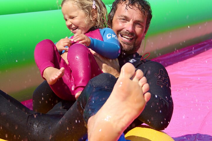 A monster 360ft long slip and slide session in BUDE, Cornwall
