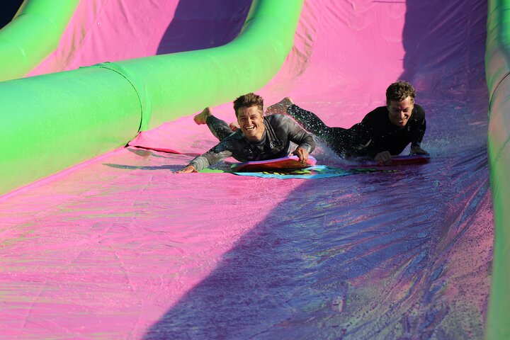 A monster 360ft long slip and slide session in BUDE, Cornwall