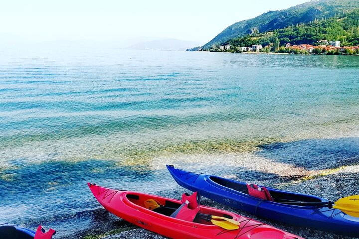 Lake Ohrid Kayaking with beach and BBQ Lunch