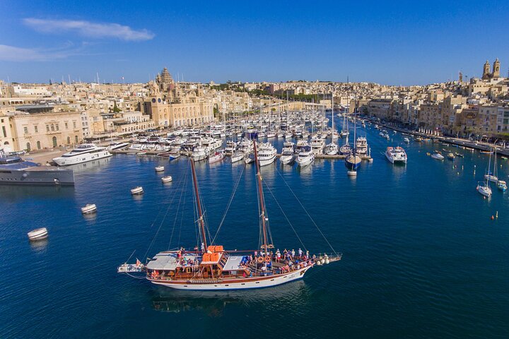 From Sliema: Three Bay Cruise with Lunch and Optional Transfers