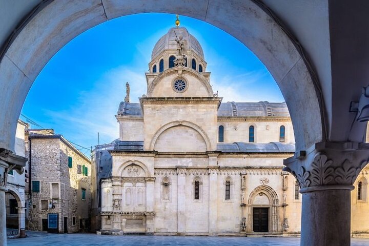 From Trogir, Seget, Okrug: Krka Waterfalls & Šibenik Culture Tour