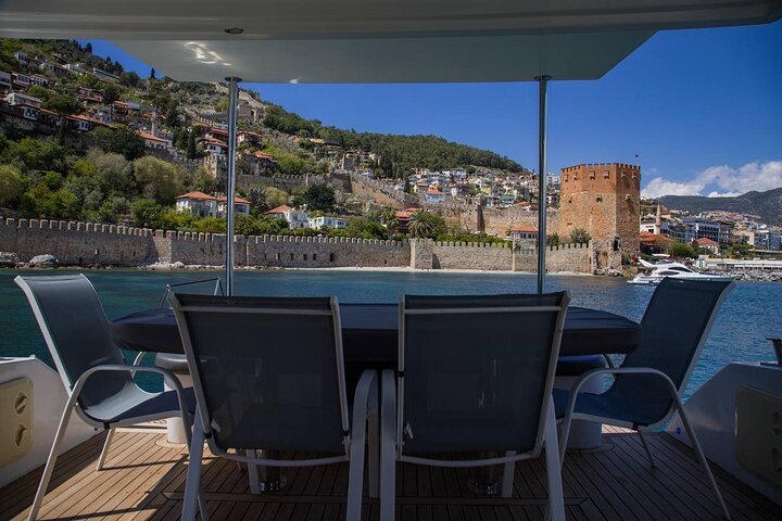 Alanya Private Yacht Tour with Food, Soft Beverage & Transfer
