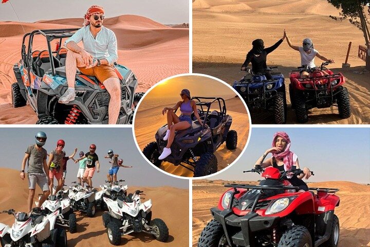 Doha Desert Safari, QuadBike,Dune buggy, Sandboarding & CamelRide