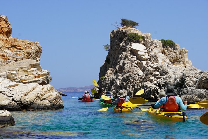 Naxos Kayak Tour to Rina Cave with Snorkeling and Homemade lunch