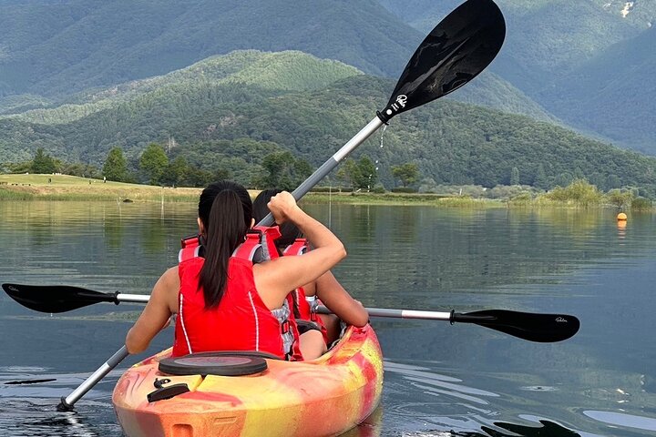 Coffee on a Kayak with Mt. Fuji - Early Morning
