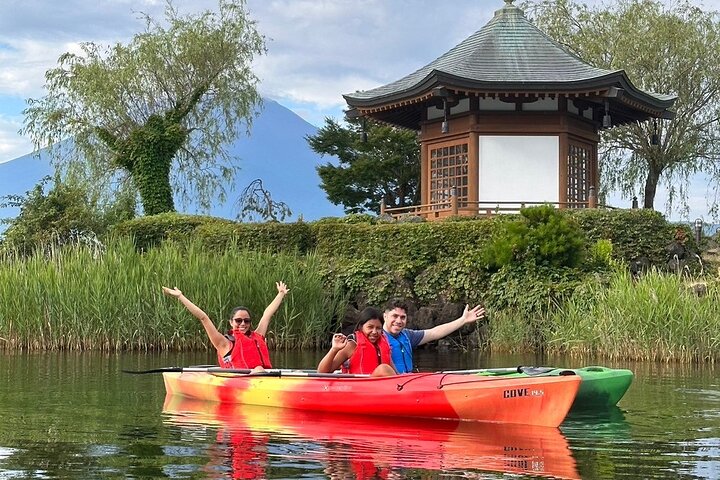 Coffee on a Kayak with Mt. Fuji - Early Morning