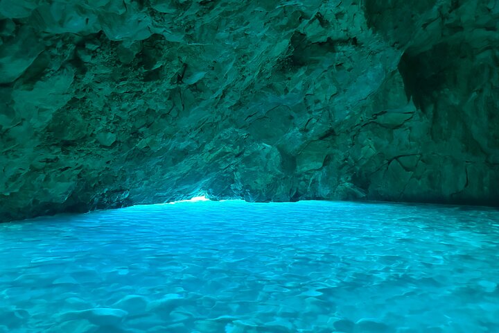 Speed Boat Tour to Vlore's Secret Blue Cave at Grama Bay