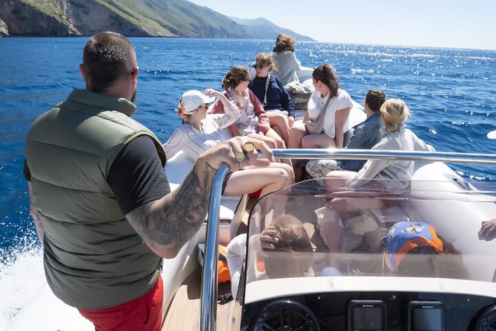 Speed Boat Tour to Vlore's Secret Blue Cave at Grama Bay