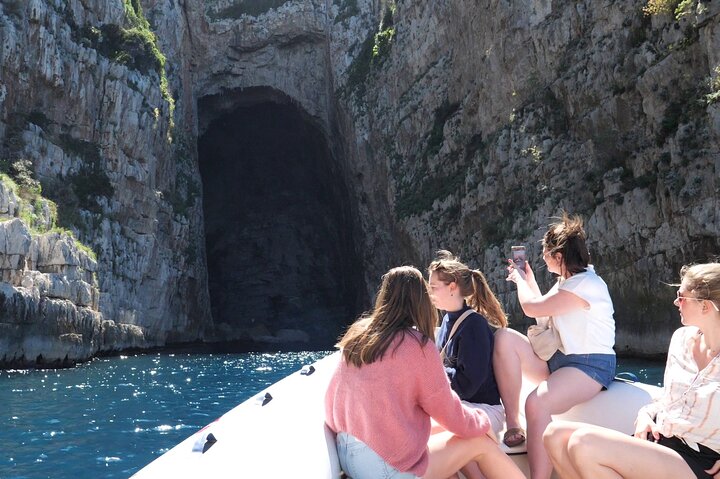 Speed Boat Tour to Vlore's Secret Blue Cave at Grama Bay